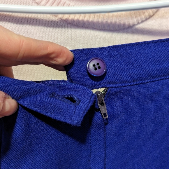 Vintage Louben blue wool pleated skirt - Picture 9 of 10